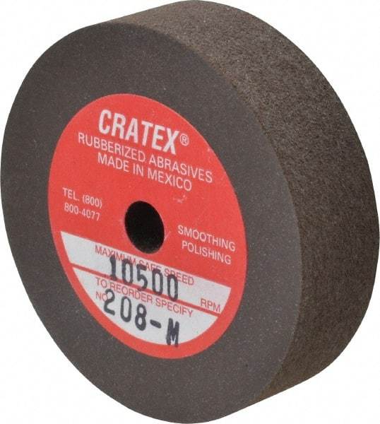 Cratex - 2" Diam x 1/4" Hole x 1/2" Thick, Surface Grinding Wheel - Silicon Carbide, Medium Grade, 10,500 Max RPM, Rubber Bond, No Recess - Exact Industrial Supply