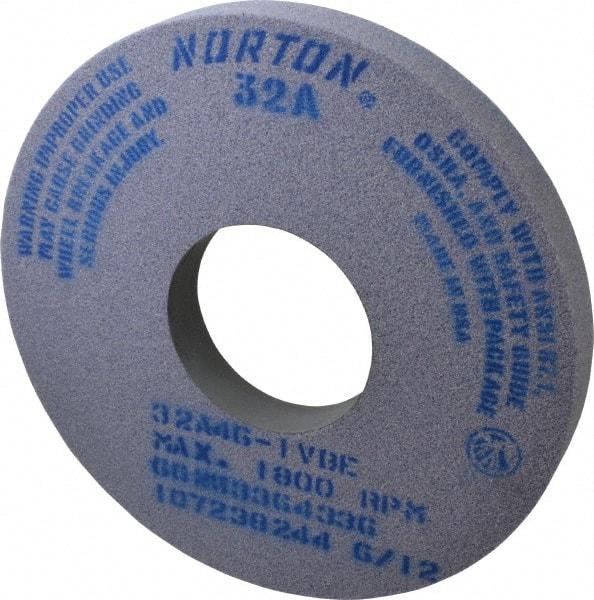 Norton - 14" Diam x 5" Hole x 1-1/2" Thick, I Hardness, 46 Grit Surface Grinding Wheel - Aluminum Oxide, Type 1, Coarse Grade, 1,800 Max RPM, Vitrified Bond, No Recess - Exact Industrial Supply