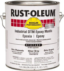 Rust-Oleum - 1 Gal Gloss Silver Gray Epoxy Mastic - 100 to 225 Sq Ft/Gal Coverage, <340 g/L VOC Content, Direct to Metal - Exact Industrial Supply