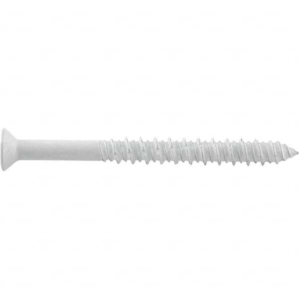 1/4″ Diam, 3-3/4 Overall Length, Phillips Drive Concrete Screw & Masonry Fastener Carbon Steel, White StalGard Finish