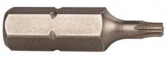Wiha - 1/4" Drive T8 Torx Screwdriver Bit - 1" OAL, Power Bit - Exact Industrial Supply