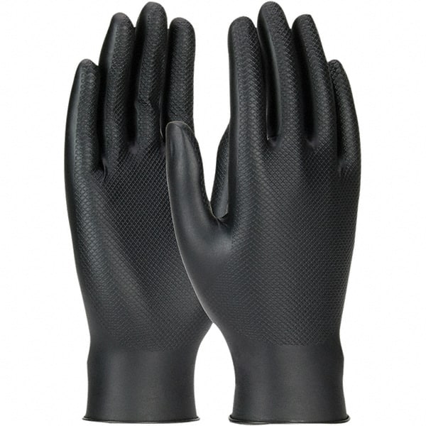 Disposable Gloves: Size Large, 6 mil, Nitrile Black