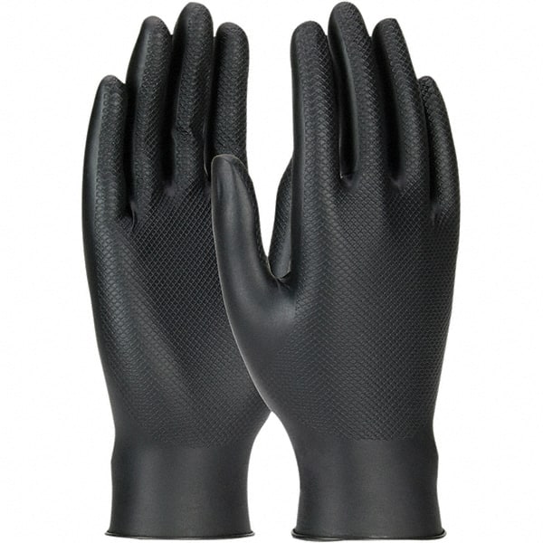 Disposable Gloves: Size X-Large, 6 mil, Nitrile Black, 9-1/2″ Length