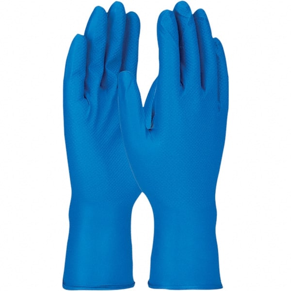 Disposable Gloves: Size 2X-Large, 8 mil, Nitrile Blue, 12″ Length, FDA Approved