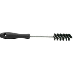 Brush Research Mfg. - 0.45" Diam Helical Nylon Tube Brush - Single Spiral, 0.005" Filament Diam, 2-1/2" Brush Length, 10-1/2" OAL, 0.168" Diam Plastic Handle Shank - Exact Industrial Supply