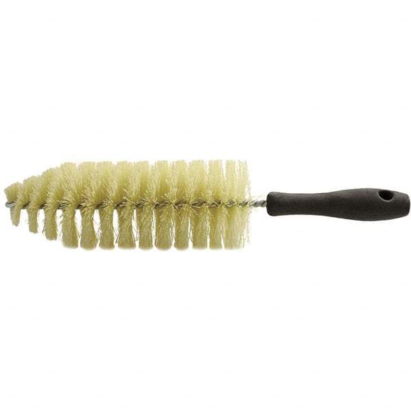 Brush Research Mfg. - 2-3/4" Diam Helical Polypropylene Tube Brush - Single Spiral, 0.012" Filament Diam, 8-1/4" Brush Length, 13-1/2" OAL, 0.245" Diam Plastic Handle Shank - Exact Industrial Supply