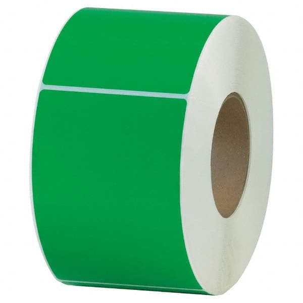 Value Collection - Pack of 4 Rolls, 1,000 Labels per Roll, 4" x 6" Dark Green Topcoated Facestock Thermal Labels - Exact Industrial Supply