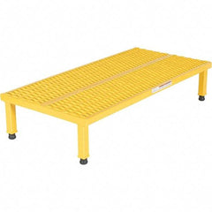 Vestil - 9" High x 24" Wide x 48" Deep, Yellow Step Stand - Steel, 500 Lb Capacity - Exact Industrial Supply