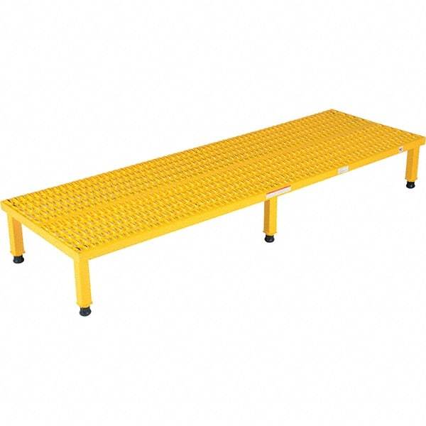 Vestil - 9" High x 24" Wide x 72" Deep, Yellow Step Stand - Steel, 500 Lb Capacity - Exact Industrial Supply