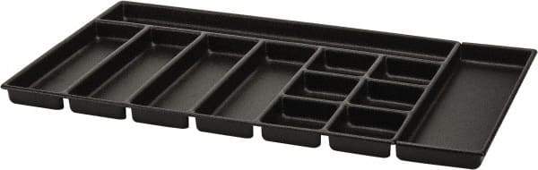 Kennedy - Tool Box Durable ABS Plastic Organizer - 30" Wide x 18-1/2" Deep x 2" High, Black, For 34" Cabinets - Exact Industrial Supply