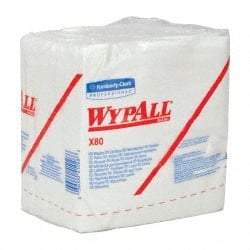 WypAll - X80 1/4 Fold Shop Towel/Industrial Wipes - Poly Pack, 12-1/2" x 12-1/2" Sheet Size, White - Exact Industrial Supply