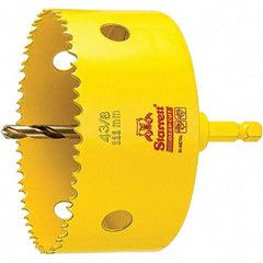 Starrett - 4-3/8" Diam, 2" Cutting Depth, Hole Saw - High Speed Steel Saw, Toothed Edge - Exact Industrial Supply