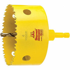 Starrett - 4" Diam, 2" Cutting Depth, Hole Saw - High Speed Steel Saw, Toothed Edge - Exact Industrial Supply