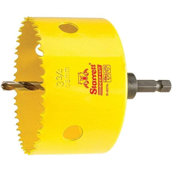 Starrett - 3-3/4" Diam, 2" Cutting Depth, Hole Saw - High Speed Steel Saw, Toothed Edge - Exact Industrial Supply