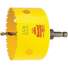 Starrett - 3-5/8" Diam, 2" Cutting Depth, Hole Saw - High Speed Steel Saw, Toothed Edge - Exact Industrial Supply