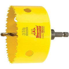 Starrett - 3-7/8" Diam, 2" Cutting Depth, Hole Saw - High Speed Steel Saw, Toothed Edge - Exact Industrial Supply