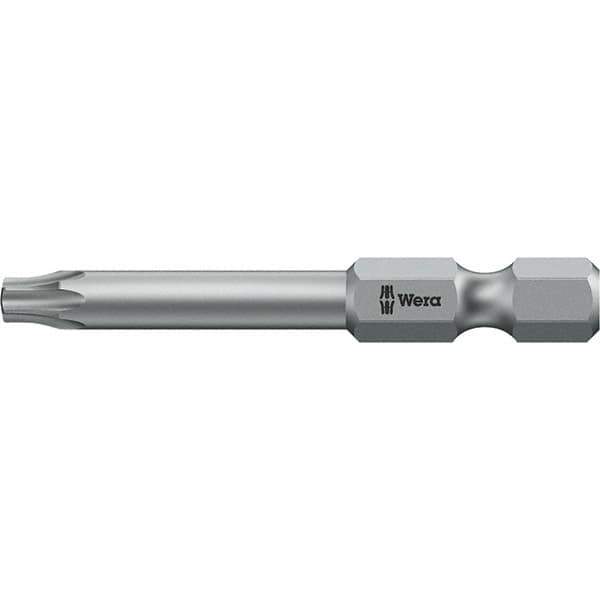 Wera - 6mm Drive IPR8 Tamperproof Torx Screwdriver Bit - 50mm OAL, Power Bit - Exact Industrial Supply