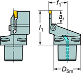 C3-RF151.23-22055-30 Capto® and SL Turning Holder - Exact Industrial Supply