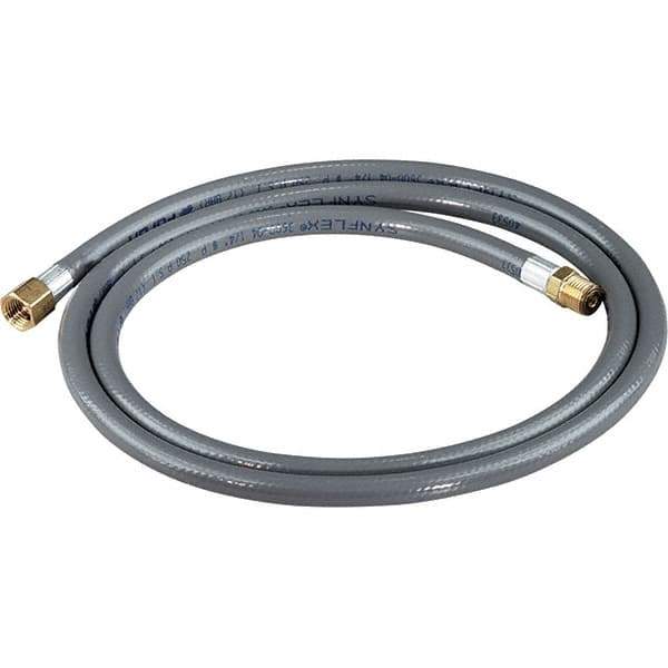 Dynabrade - 1/4" ID 5' Long Hose - Female/Male Ends, 90 Working psi, 1/4" Fitting, Gray - Exact Industrial Supply