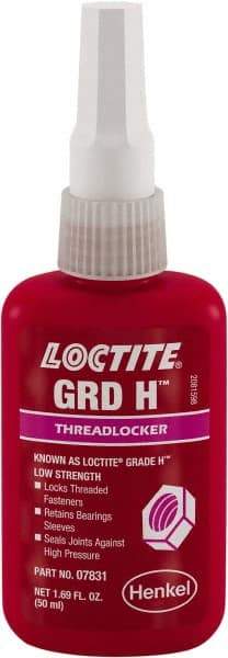 Loctite - 50 mL, Brown, Low Strength Liquid Threadlocker - Exact Industrial Supply