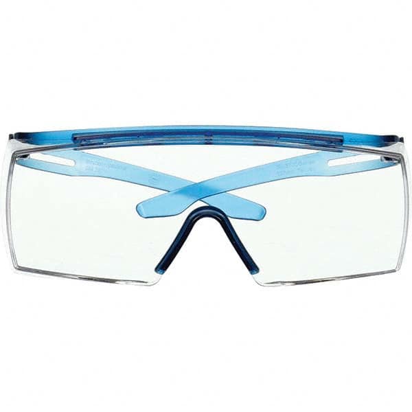 Safety Glass: Scratch-Resistant, Polycarbonate, Clear Lenses, Frameless, UV Protection Blue Frame, Adjustable