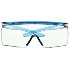 Safety Glass: Scratch-Resistant, Polycarbonate, Clear Lenses, Frameless, UV Protection Blue Frame, Adjustable