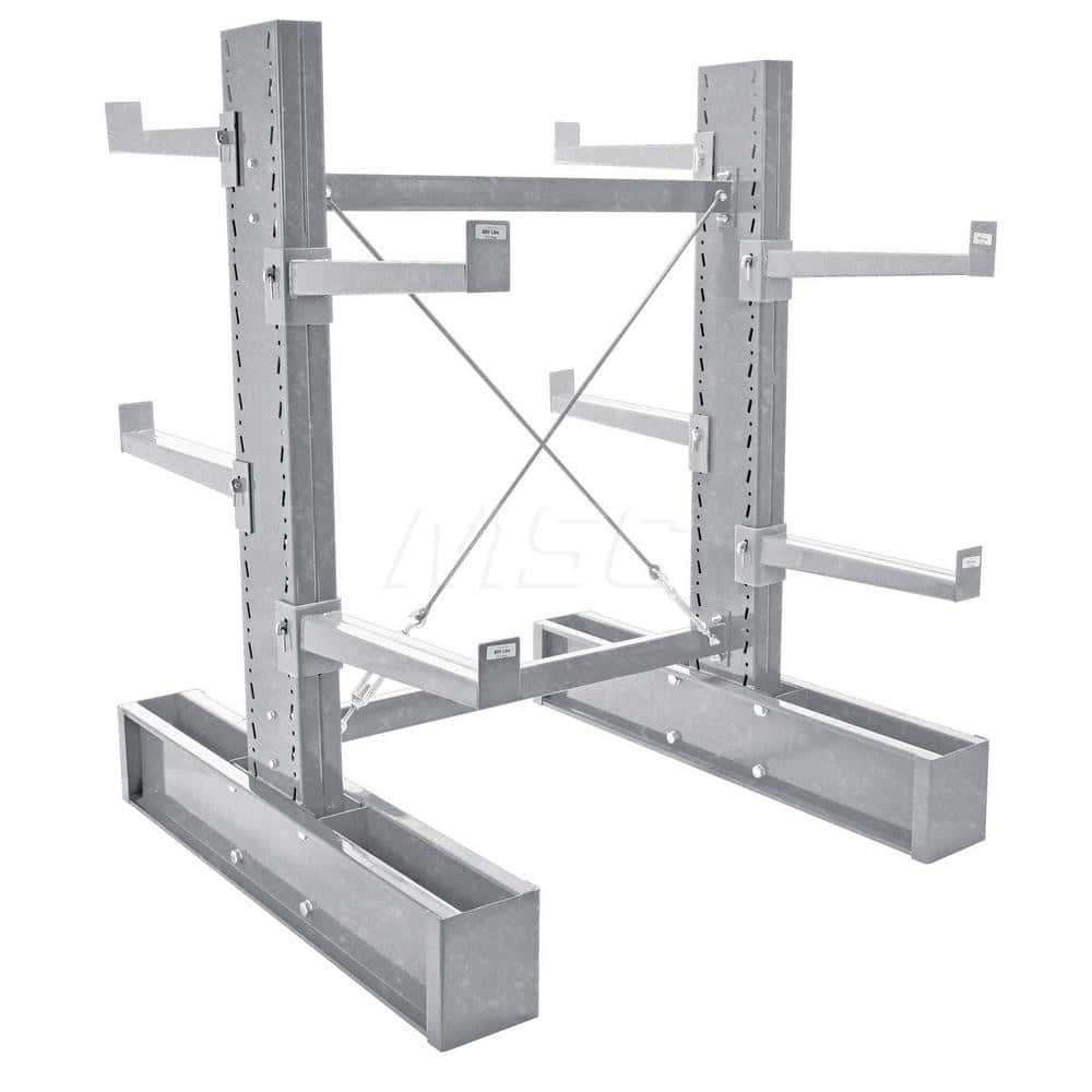 Steel Cantilever Rack: 1,600 lb Capacity Arm with Lip