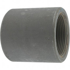 Made in USA - Size 2-1/2", Class 3,000, Forged Carbon Steel Black Pipe Coupling - 3,000 psi, Threaded End Connection - Exact Industrial Supply