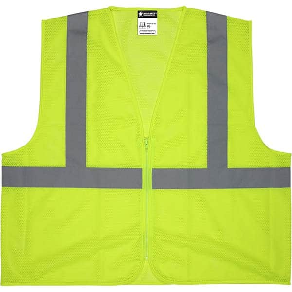 MCR Safety - Size 3XL Lime Mesh General Purpose High Visibility Vest - Exact Industrial Supply