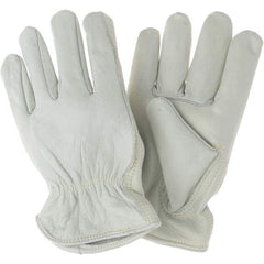 MCR Safety - Size M Leather Abrasion Protection Work Gloves - Exact Industrial Supply