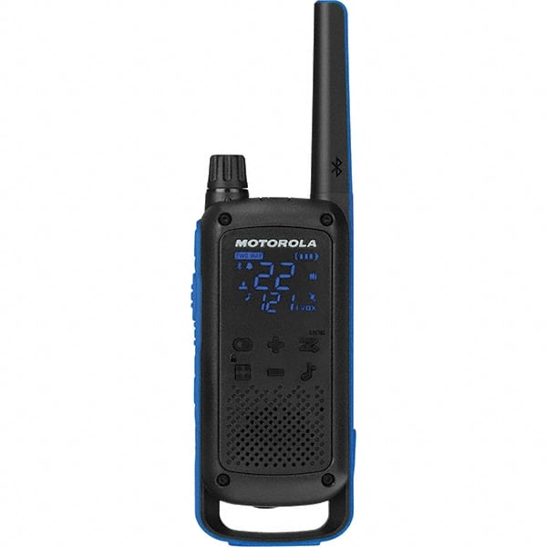 Motorola Solutions - 2-Pack 35 Mile (Voice) & 20 Mile (Data) Range, 22 Channel, 2 Watt, Series FRS, Recreational Two Way Radios - Exact Industrial Supply
