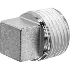 USA Sealing - Stainless Steel Pipe Fittings; Type: Square Head Plug ; Fitting Size: 3/4 ; End Connections: MBSPT w/Thread Sealant ; Material Grade: 316 ; Pressure Rating (psi): 150 - Exact Industrial Supply