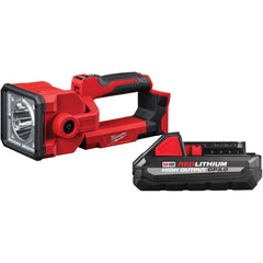 Milwaukee Tool - Cordless Work Lights; Voltage: 18 ; Run Time: 7 Hrs. ; Lumens: 1250 ; Color: Red ; Includes: M18 18V 3.0AH Red Lithium Battery ; PSC Code: 6210 - Exact Industrial Supply