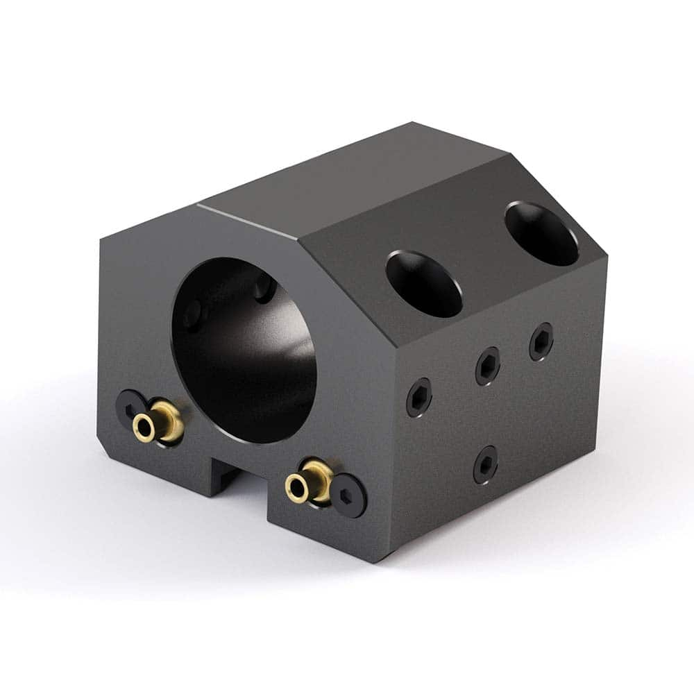 Global CNC Industries - Turret & VDI Tool Holders; Type: Hwacheon ID Block ; Clamping System: 80mm X 50mm ; Tool Axis: ID ; Through Coolant: No ; Additional Information: 4 Mounting Holes - Exact Industrial Supply