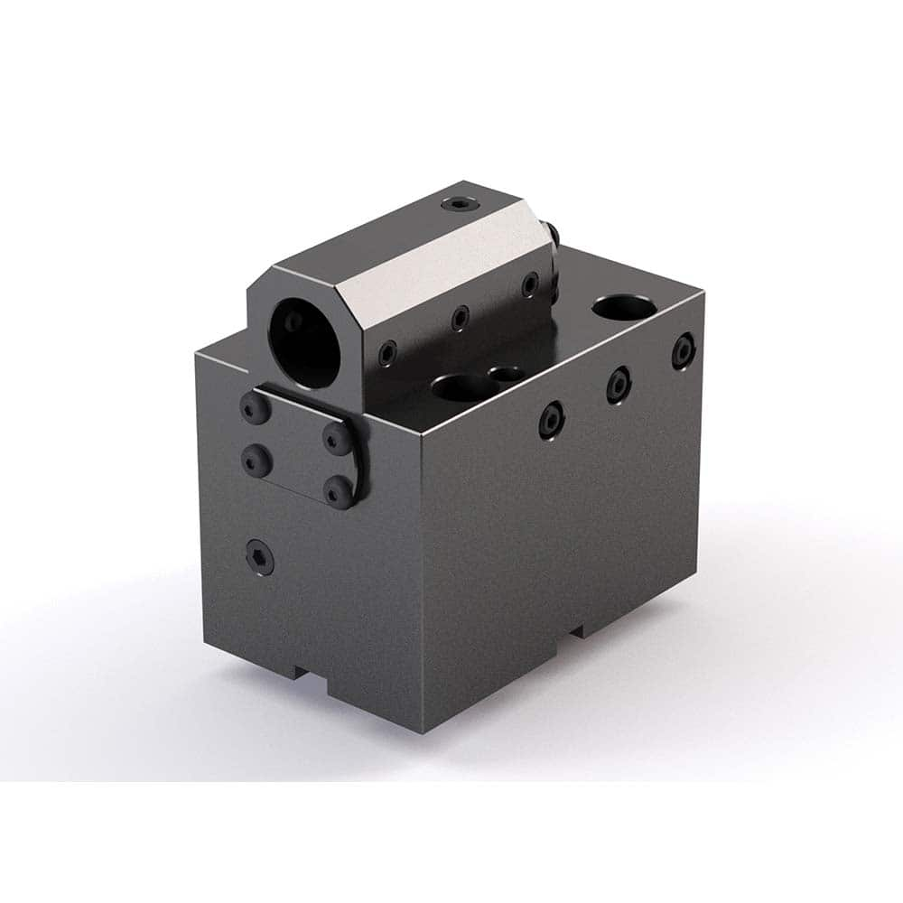 Global CNC Industries - Turret & VDI Tool Holders; Type: Mori Double ID Block ; Clamping System: 70mm X 62mm ; Tool Axis: ID ; Through Coolant: No ; Additional Information: 4 Mounting Holes - Exact Industrial Supply