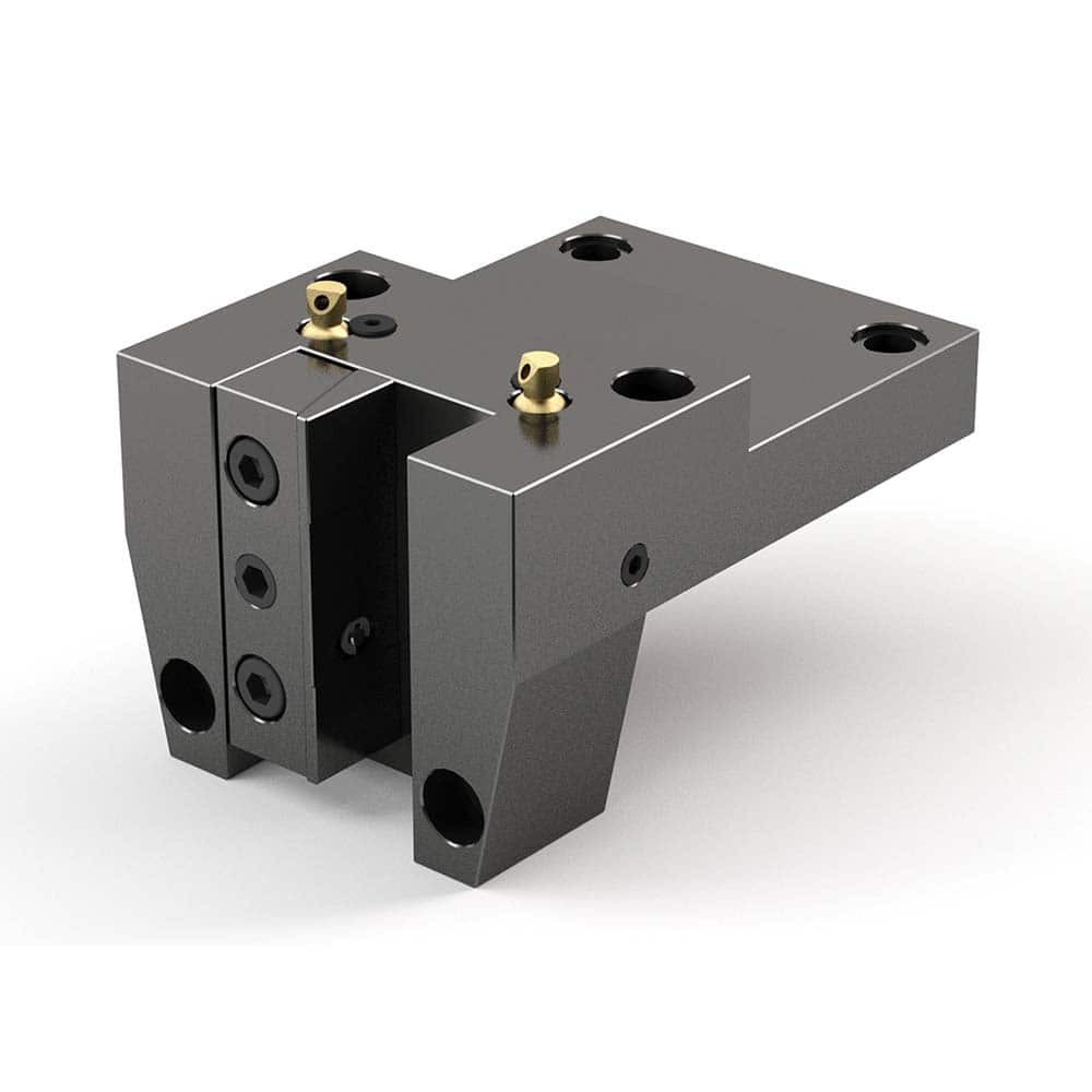 Global CNC Industries - Turret & VDI Tool Holders; Type: Doosan OD Turning Block ; Clamping System: 100mm X 100mm ; Tool Axis: OD ; Through Coolant: No ; Outside Diameter (Decimal Inch): 1.2500 ; Additional Information: 4 Mounting Holes - Exact Industrial Supply