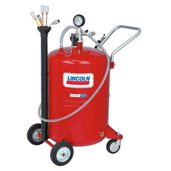 Lincoln - Oil Drain Containers; Type: Fluid Extractor ; Container Size: 20 Gal ; Color: Red; black; silver ; Hose Length: 120 (Inch) - Exact Industrial Supply