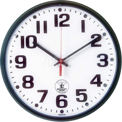 Wall Clocks; Type: ATOMIC SLIMLINE WALL CLOCK; Display Type: Analog; Power Source: (1) AA Battery; Face Color: White; Case Color: Black