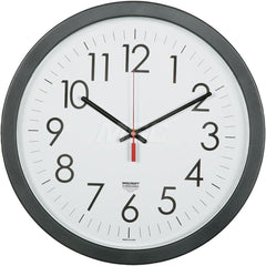 Wall Clocks; Type: Wall Clock; Display Type: Analog; Power Source: (1) AA Battery; Face Color: White; Case Color: Black; EPP Indicators: Biodegradable; Pre Consumer Recycled Content : 0; Total Recycled Content: 0; Post Consumer Recycled Content: 0