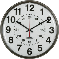 Wall Clocks; Type: Wall Clock; Display Type: Analog; Power Source: (1) AA Battery; Face Color: White; Case Color: Brown; EPP Indicators: Biodegradable; Pre Consumer Recycled Content : 0; Total Recycled Content: 0; Post Consumer Recycled Content: 0
