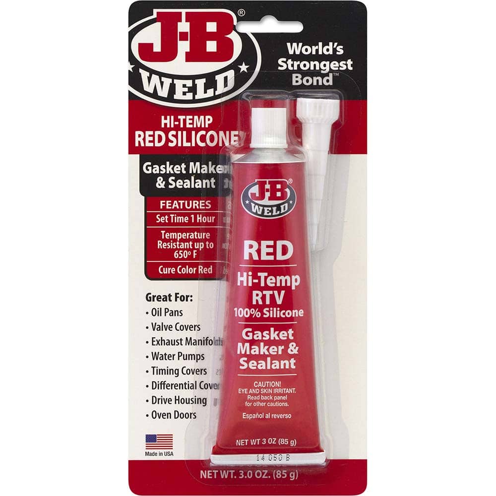 J-B Weld - Automotive Sealants & Gasketing; Type: Gasket Sealant ; Container Size: 3 oz ; Minimum Temperature (F): 50.000 ; Maximum Temperature (F): 95.000 ; Color: Red ; Container Type: Tube - Exact Industrial Supply