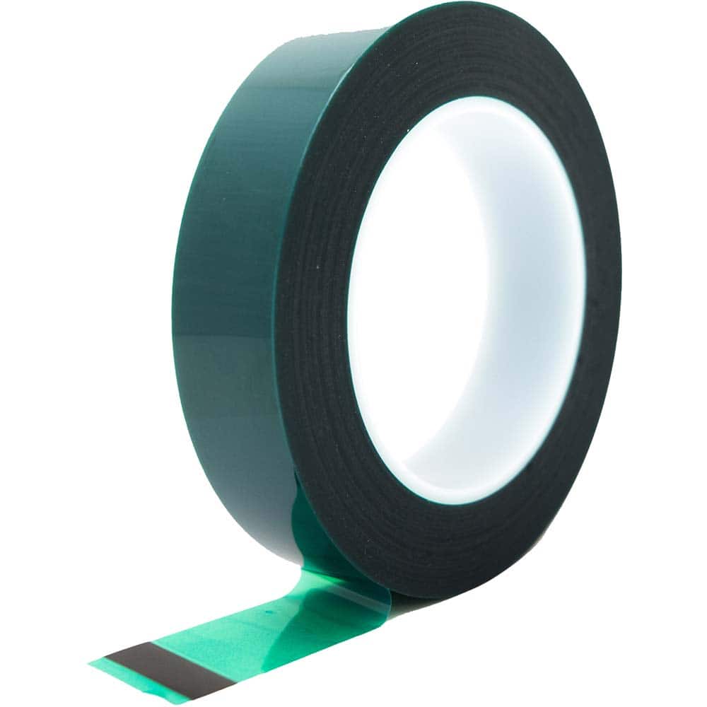 Bertech - Masking & Painters Tape; Tape Type: High Temperature Masking Tape ; Material Type: Polyester Film ; Width (Inch): 1-3/8 ; Length (Feet): 216.000 ; Length (yd): 72.00 ; Color: Green - Exact Industrial Supply