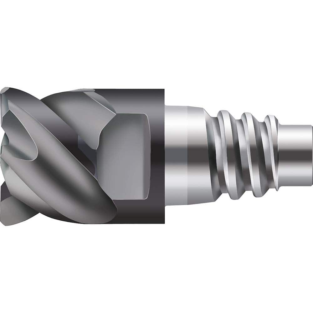 Corner Radius & Corner Chamfer End Mill Heads; Mill Diameter (mm): 10.00; Mill Diameter (Decimal Inch): 0.3940; Length of Cut (mm): 12.4000; Connection Type: E10; Overall Length (mm): 23.6000; Flute Type: Spiral; Material Grade: WJ30TF; Helix Angle: 50; C