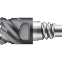 Corner Radius & Corner Chamfer End Mill Heads; Mill Diameter (Inch): 3/8; Mill Diameter (Decimal Inch): 0.3750; Length of Cut (Inch): 0.4880; Connection Type: E10; Overall Length (Inch): 0.9290; Flute Type: Spiral; Material Grade: WJ30TF; Helix Angle: 50;