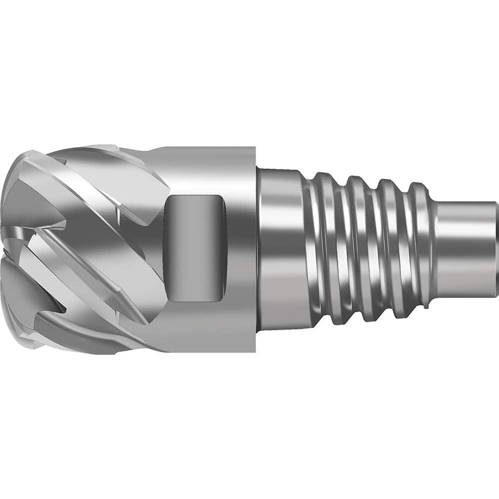 Corner Radius & Corner Chamfer End Mill Heads; Mill Diameter (Inch): 3/8; Mill Diameter (Decimal Inch): 0.3750; Length of Cut (Inch): 0.4880; Connection Type: E10; Overall Length (Inch): 0.9290; Flute Type: Spiral; Material Grade: WJ30RA; Helix Angle: 50;