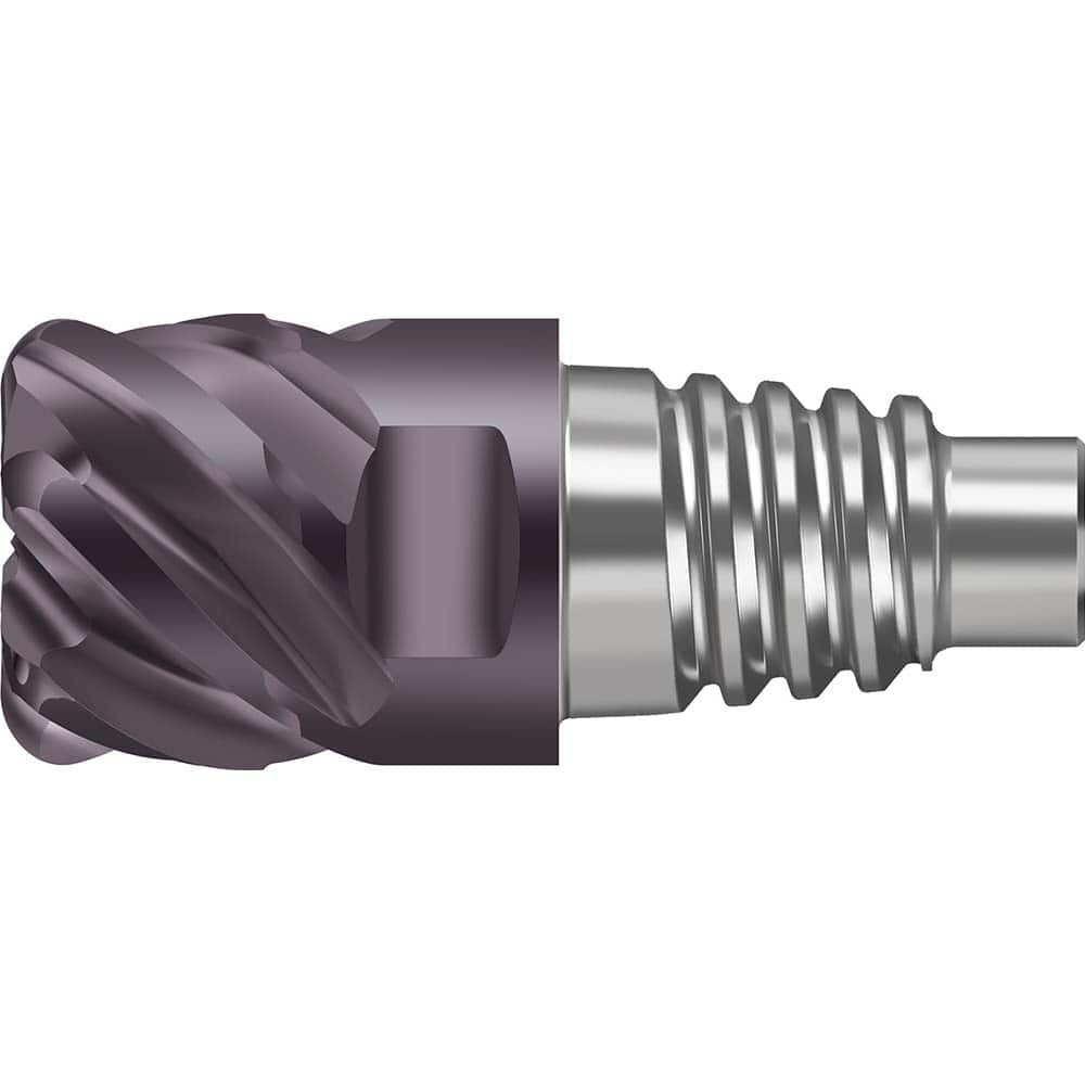 Corner Radius & Corner Chamfer End Mill Heads; Mill Diameter (mm): 16.00; Mill Diameter (Decimal Inch): 0.6300; Length of Cut (mm): 18.7000; Connection Type: E16; Overall Length (mm): 35.7000; Flute Type: Spiral; Material Grade: WJ30TF; Helix Angle: 50; C