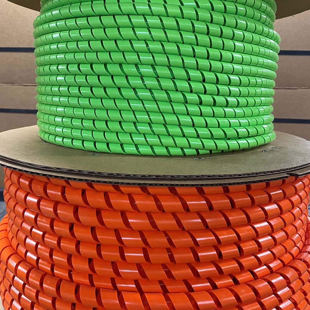 MM Newman - Cable Sleeves; Sleeve Type: Spiral Bundling; Expandable; Wire & Hose Harness; Automotive; Wrap-around; Spiral Wrap ; Inside Diameter (Decimal Inch): 0.84 ; Inside Diameter (Inch): 0.84 ; Color: Green UV ; Resistance Features: Acid Resistant; - Exact Industrial Supply