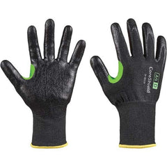 Cut, Puncture & Abrasive-Resistant Gloves: Size M, ANSI Cut A4, ANSI Puncture 1, Nitrile, HPPE Black, Palm Coated, HPPE Lined, HPPE Back, Nitrile Dipped Grip, ANSI Abrasion 6