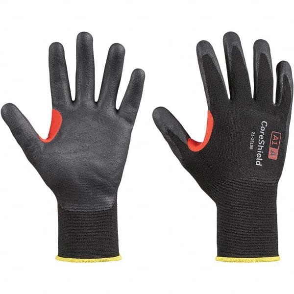 Honeywell - Size L (9), ANSI Cut Lvl A1, Puncture Lvl 1, Abrasion Lvl 6, Nitrile Coated Cut Resistant Gloves - Exact Industrial Supply