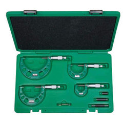 Insize USA LLC - 0 to 4", 0.0001" Graduation, Mechanical Outside Micrometer Set - Exact Industrial Supply